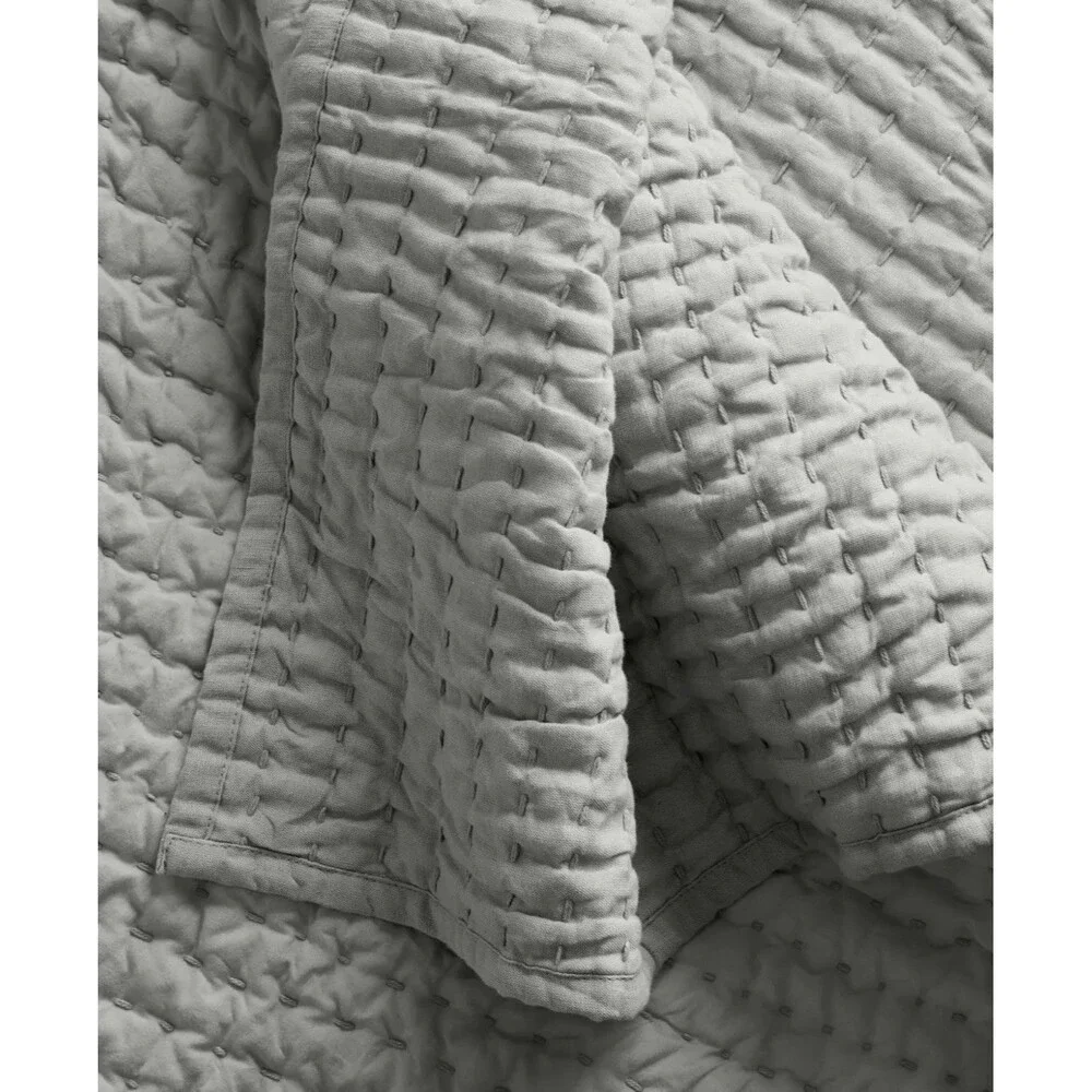 Quince European Linen Cotton Stitch Quilt Set King Mist NEW Rare OOS